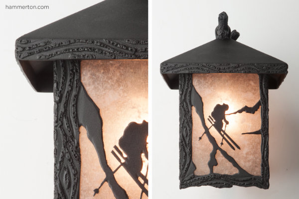 Skier motif light fixture 
