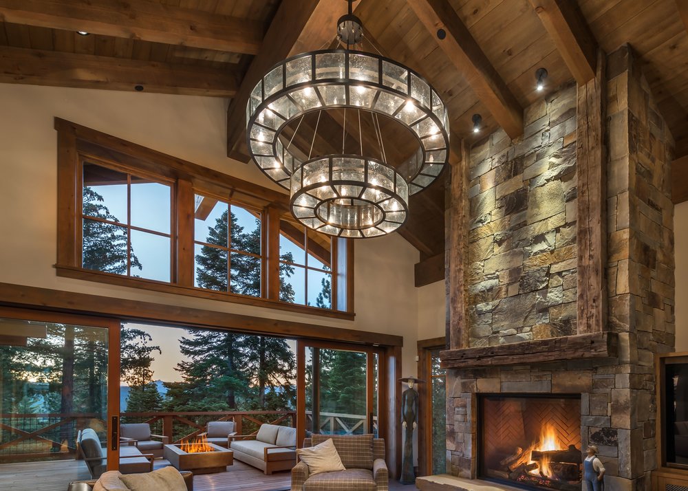 This beautiful interior by Westlake Village CA-based Karma Home Accents showcases a sparkling Hammerton Nested Ring chandelier.&nbsp;We featured this photo in a full page ad in a recent issue of Western Art &amp; Architecture.&nbsp;&nbsp;