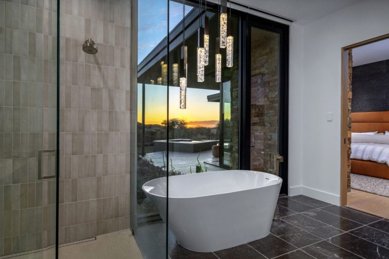 designer pendant lights in bathroom