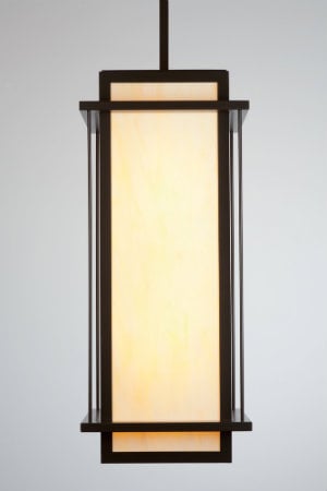  In the spirit of Frank Lloyd Wright, this sleek and strong pendant design is both cohesive and organic. The fixture embodies effortlessness and simplicity while also treating the eye to intriguing depth and dimension. 