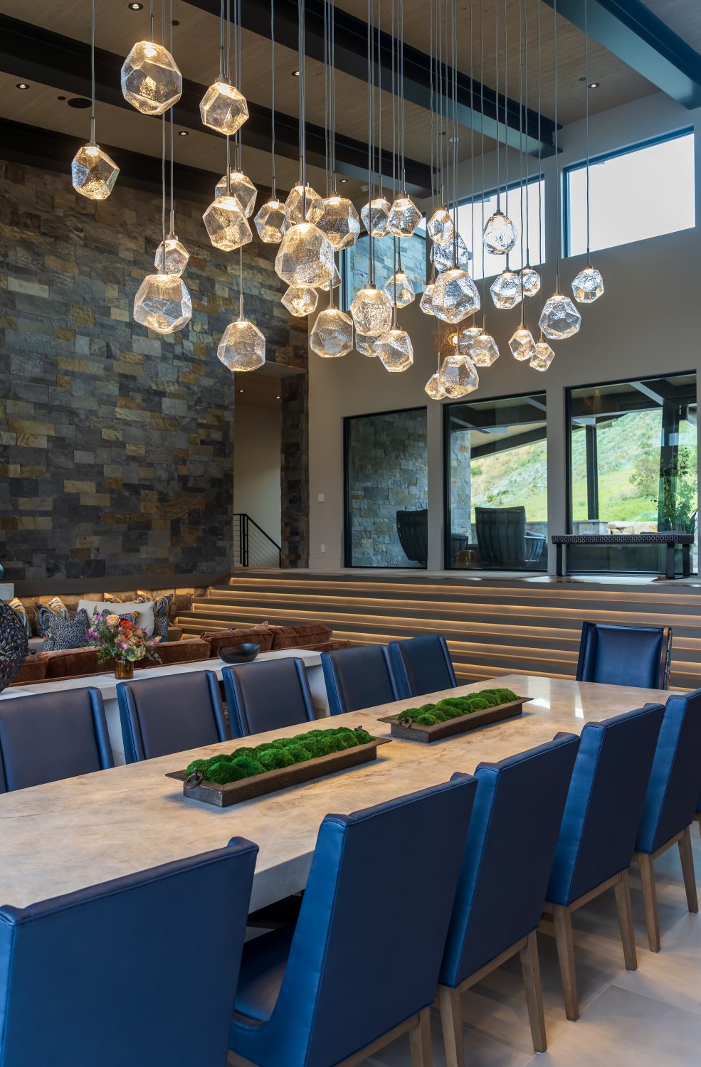 Custom Gem Multi-Pendant Chandelier