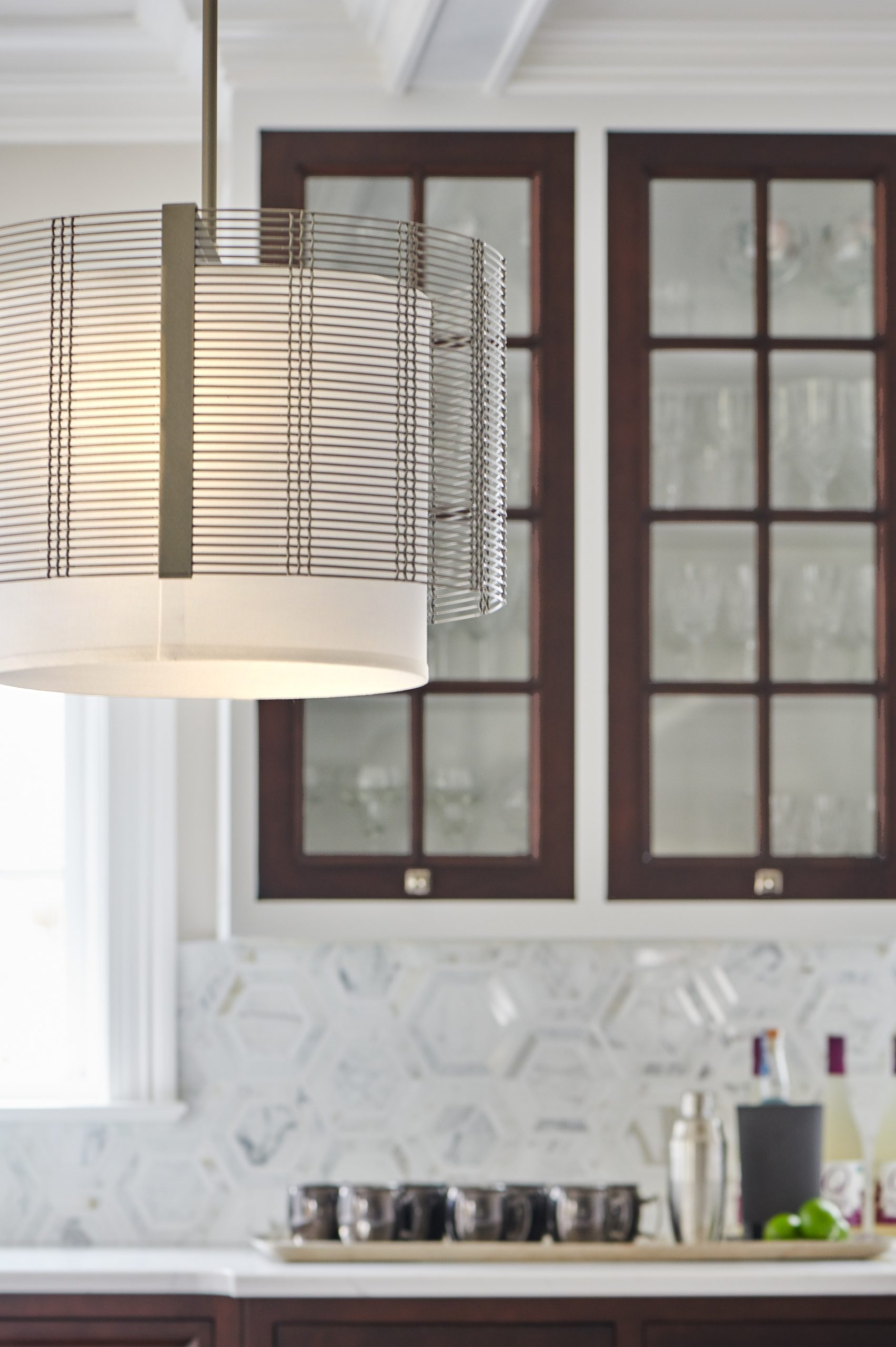 Downtown Mesh Drum Chandelier | Lorraine Levinson Interior Design