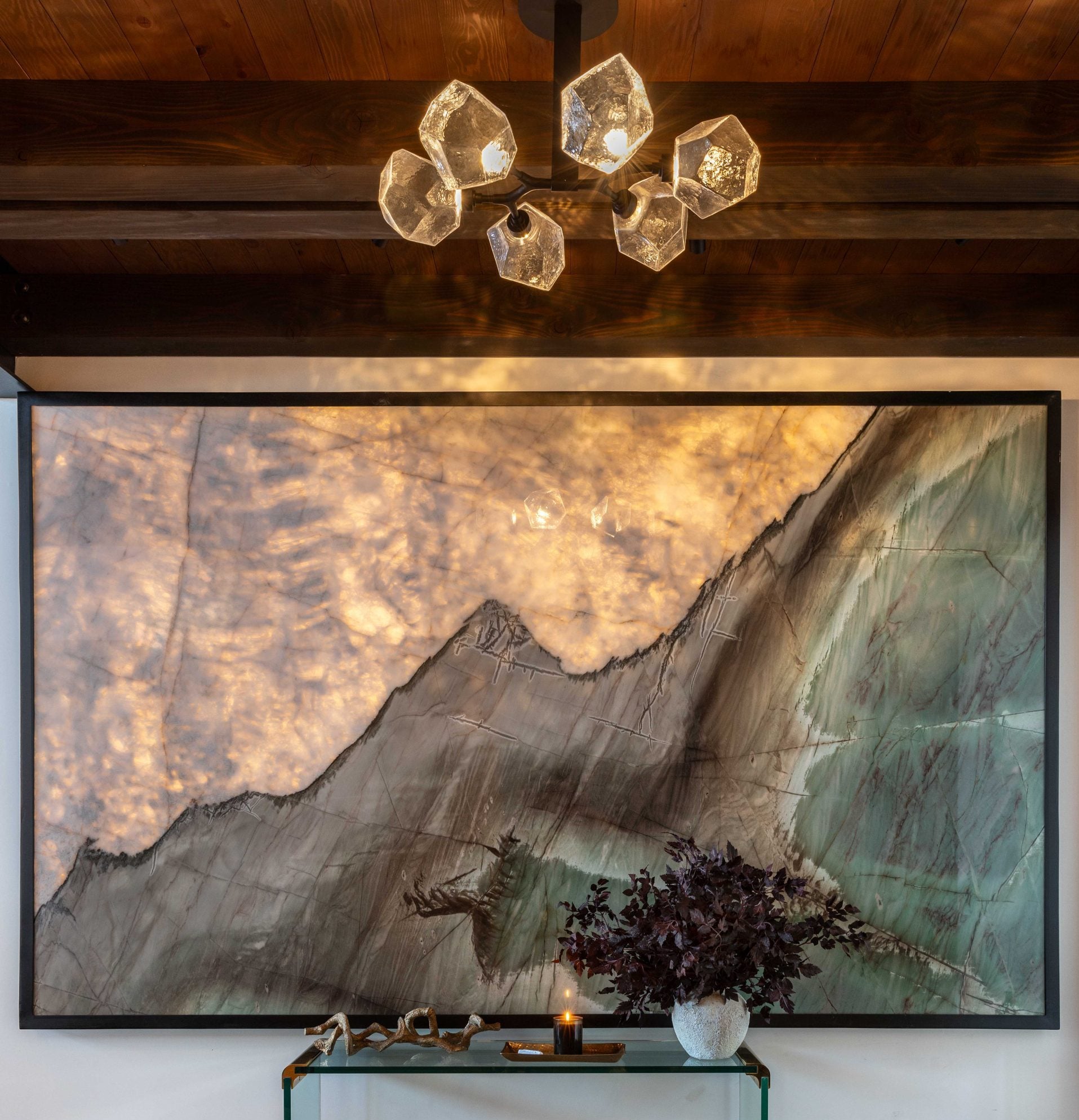 Blown glass lighting