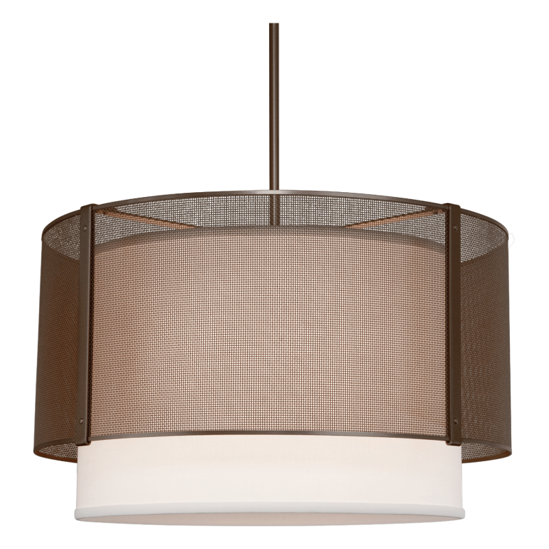 Uptown Mesh Drum Chandelier with Linen Shade - Large