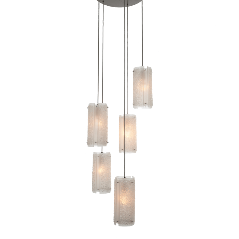 Textured Glass Round Pendant Chandelier