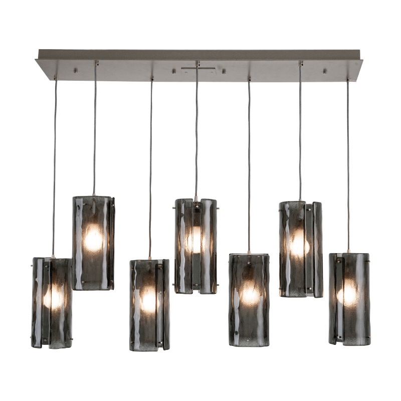 Textured Glass Linear Pendant Chandelier