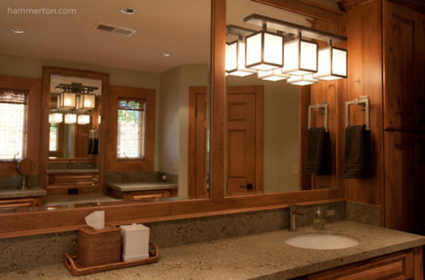 Unique over mirror lighting.