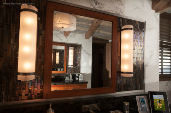 Textured glass sconces