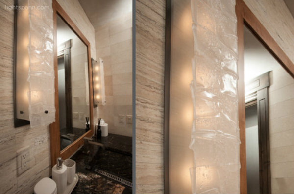 Textured glass sconces