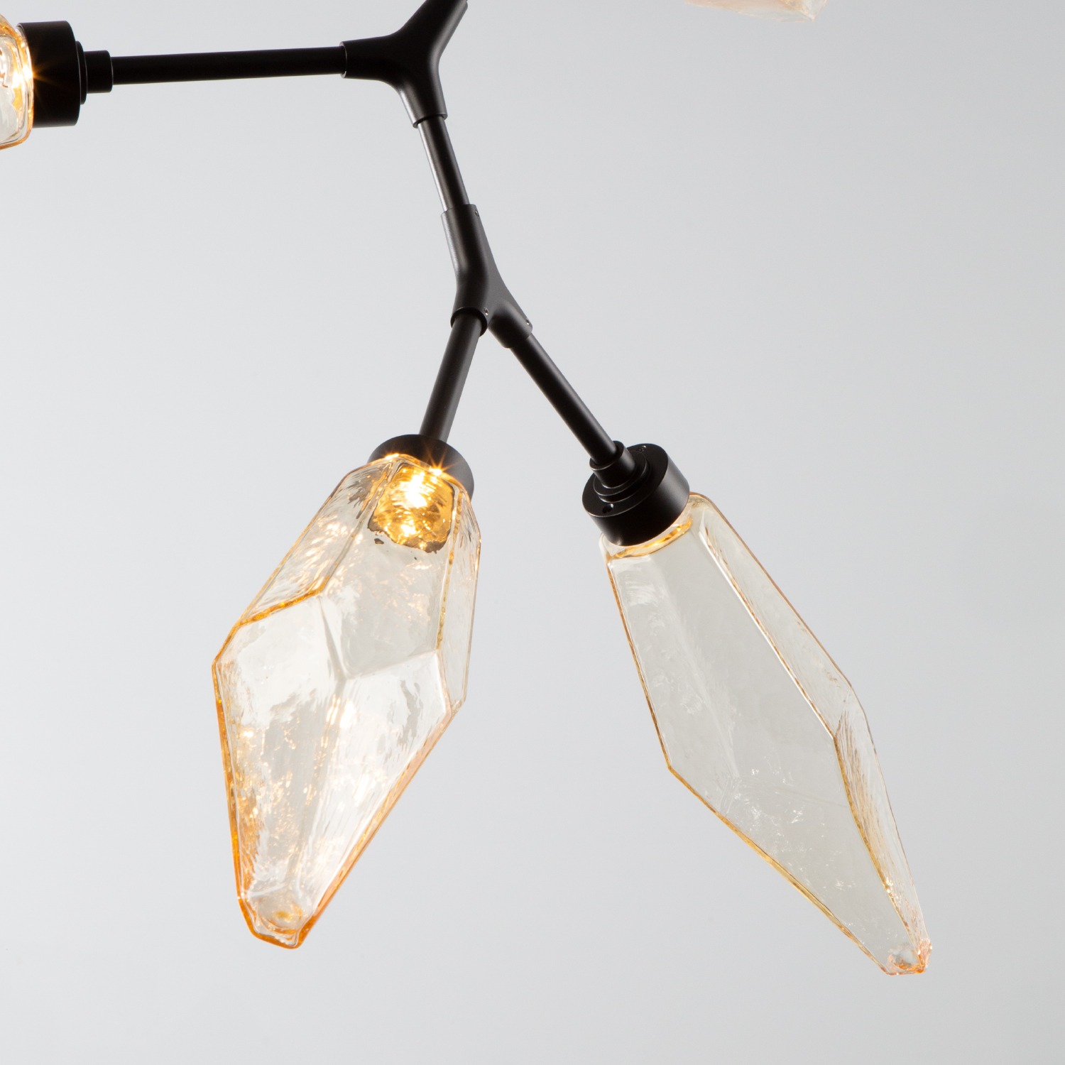 Detail of a Hammerton Studio Rock Crystal modern branch light