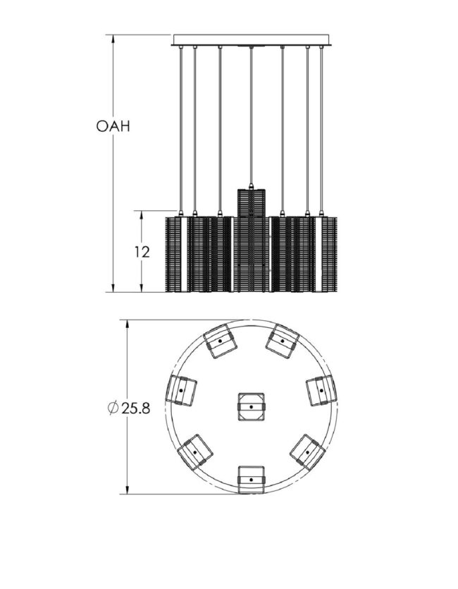 Downtown Mesh Round Multi-Port 8 Pc. CHB0020-08