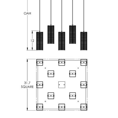 Downtown Mesh Square Multi-Port 12 Pc. CHB0020-12