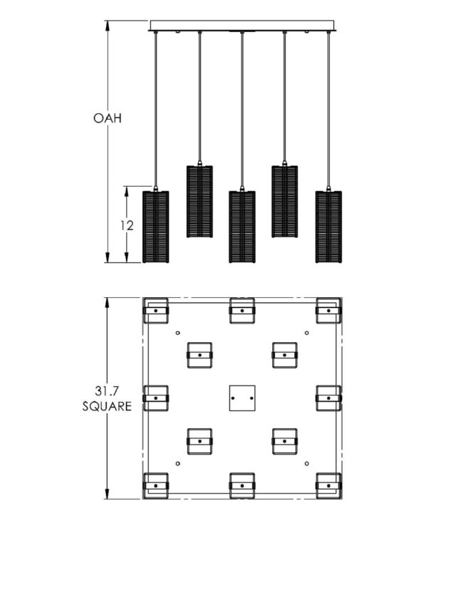 Downtown Mesh Square Multi-Port 12 Pc. CHB0020-12