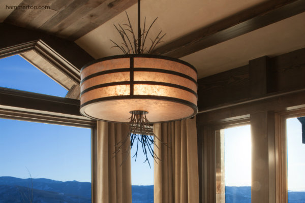 Organic Mica Drum Chandelier 