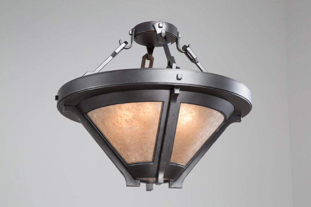 signature CLEAN-LINED CRAFTSMAN semi flush pendant