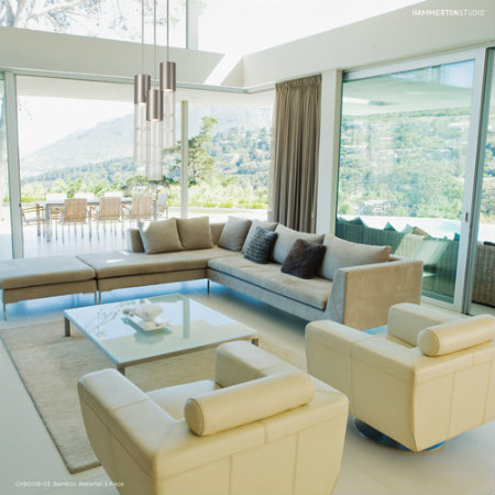  Handcrafted from fire-polished glass, this Bamboo waterfall chandelier from Hammerton Studio adds a subtly sophisticated organic element to any contemporary space. 