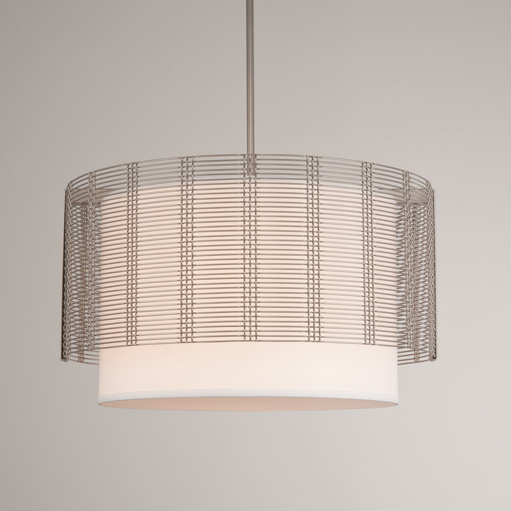 Downtown Mesh Drum w/Linen Shade - 24" CHB0020-24-SH