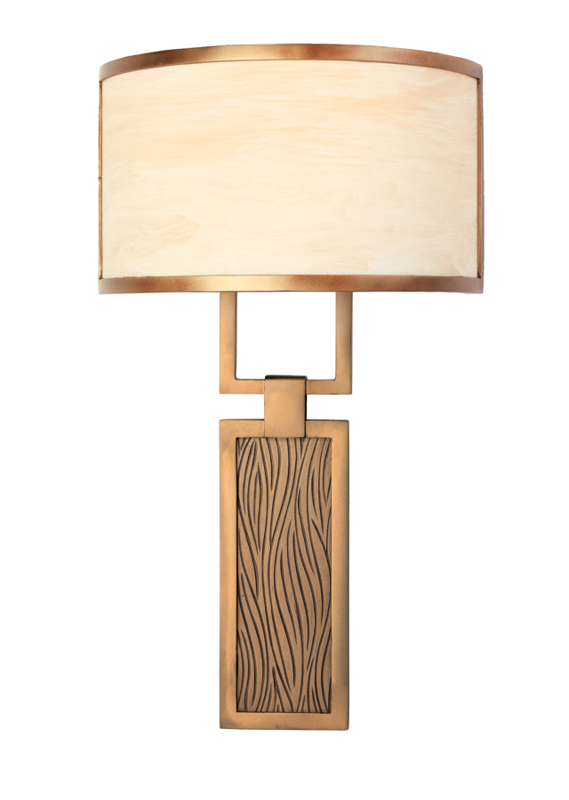 CS2166 cover sconce with light sage organic motif.