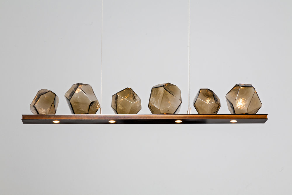 Oil Rubbed Bronze finish with bronze glass