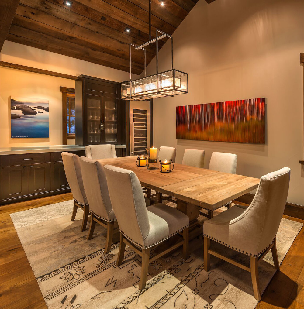  Contemporary PL2150 with clear seeded glass outer lens and frosted glass inner lens. Interiors by Sandbox Studios, Truckee, CA 