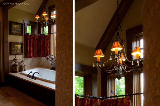 Elaborate Chandelier Over Tub