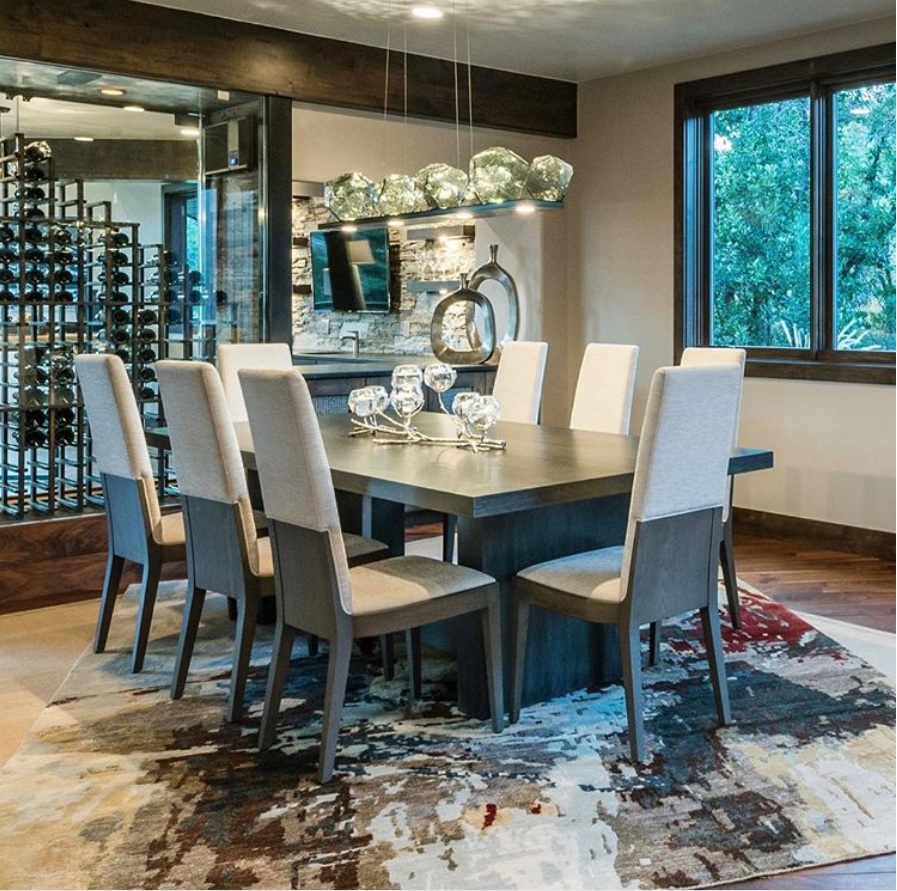 Gunmetal finish with smoke glass. Photo Courtesy of Poison Creek Furniture & Design, Park City UT
