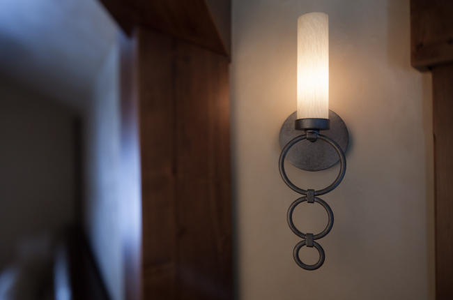 Blown glass cylinder style sconce