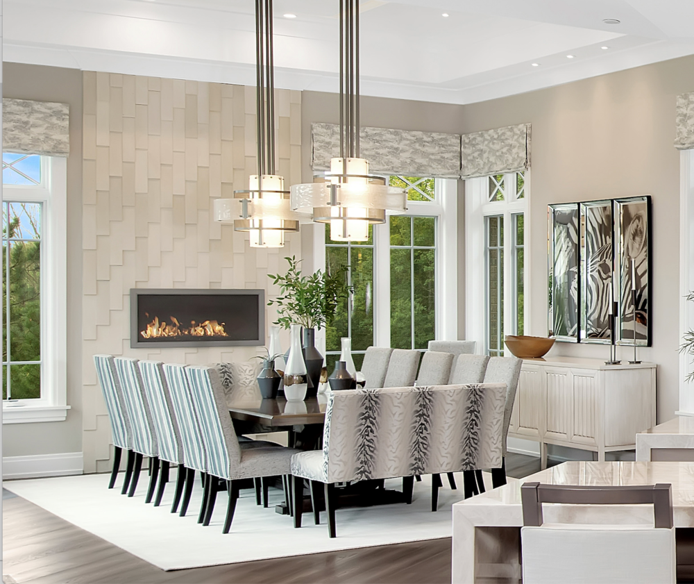 Two Hammerton Heritage CHA2021 chandeliers in a light and airy Chicago home.