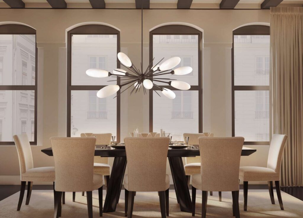 Hand blown glass sputnik chandelier 