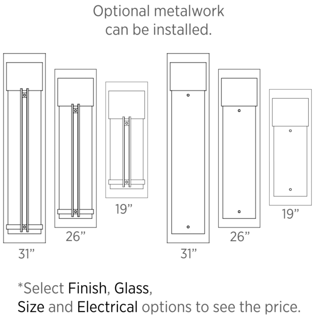 Outdoor Half Round Sconce ODB0054-RS size and metalwork explanation