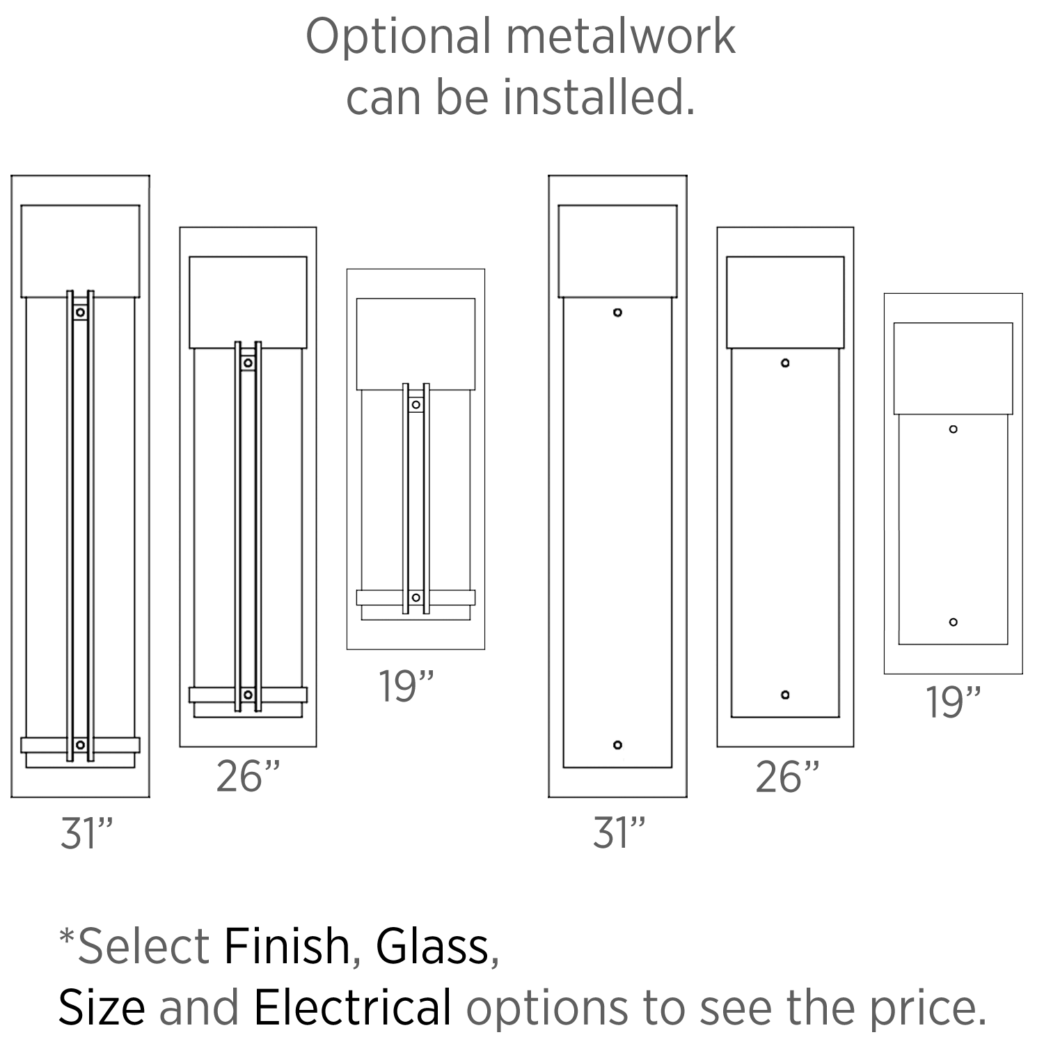 Outdoor Half Round Sconce ODB0054-RS size and metalwork explanation