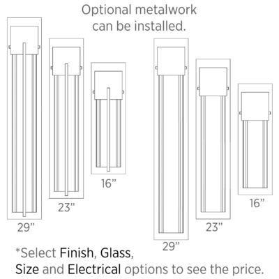 Outdoor Half Square Sconce ODB0055-SS size and metalwork explanation