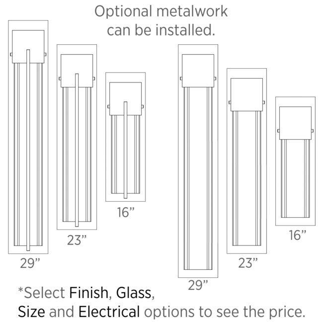 Outdoor Half Square Sconce ODB0055-SS size and metalwork explanation