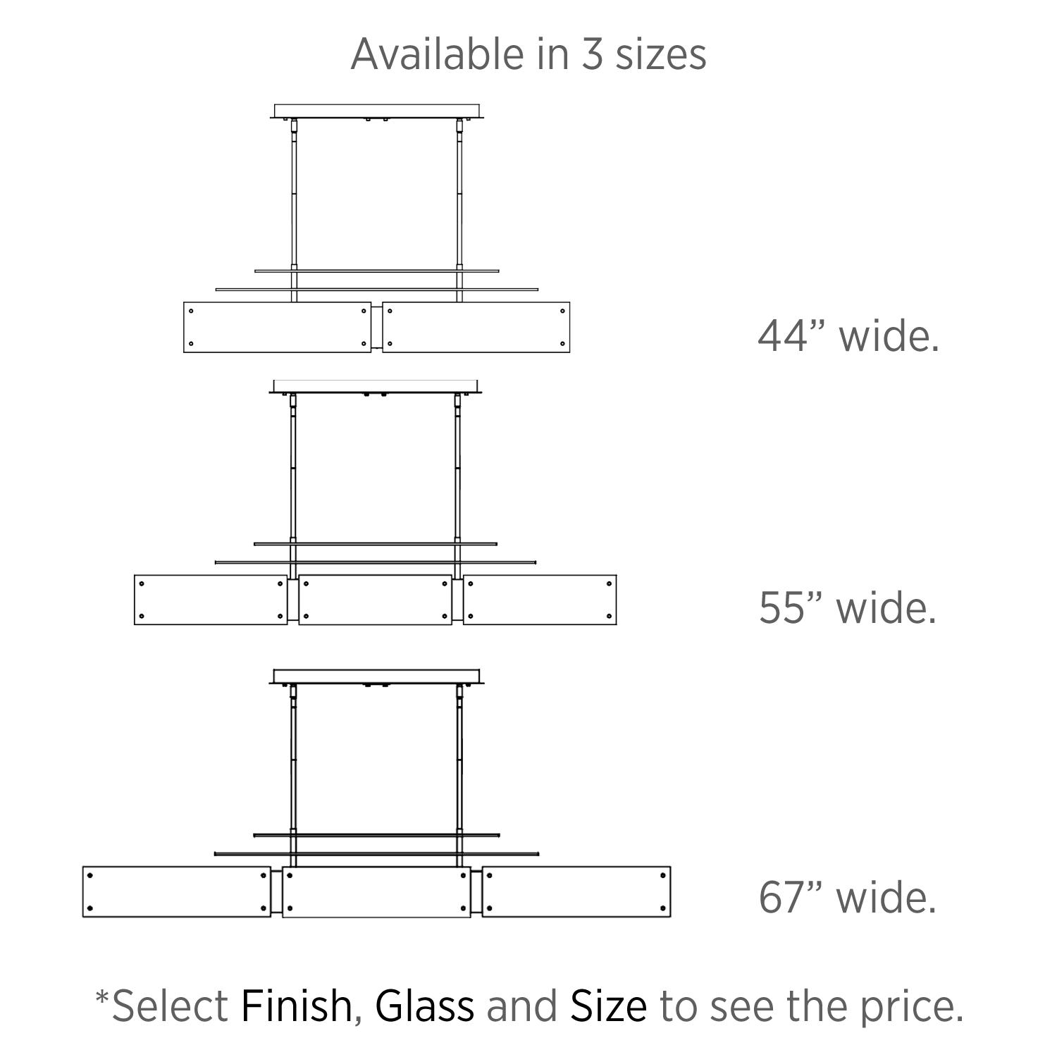Urban Loft Parallel Linear suspensions size explanation PLB0026-LPS