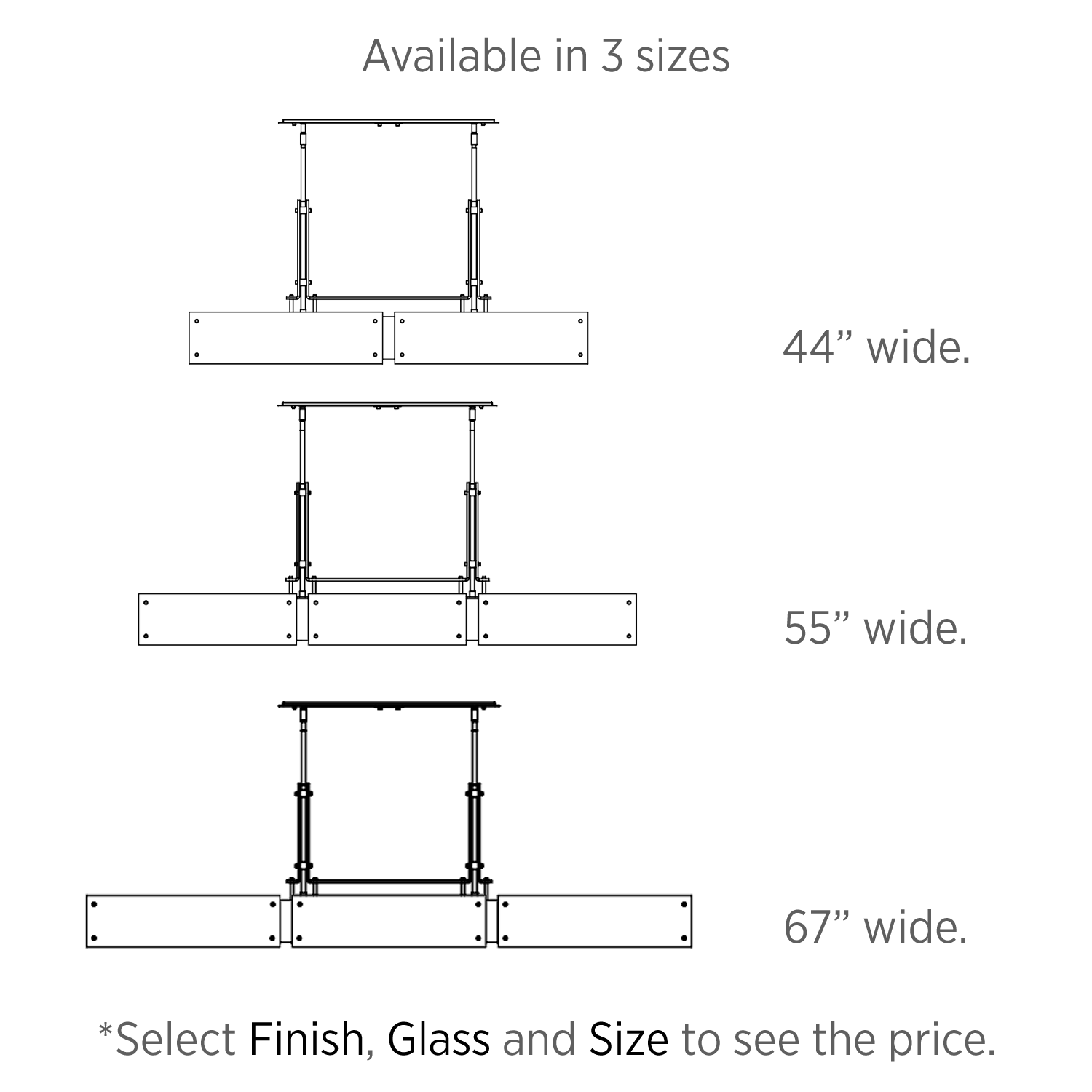 Urban Loft Trestle Linear suspensions size explanation PLB0026-LTS