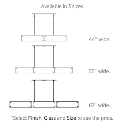 textured Glass Linear suspensions size explanation PLB0044-LS
