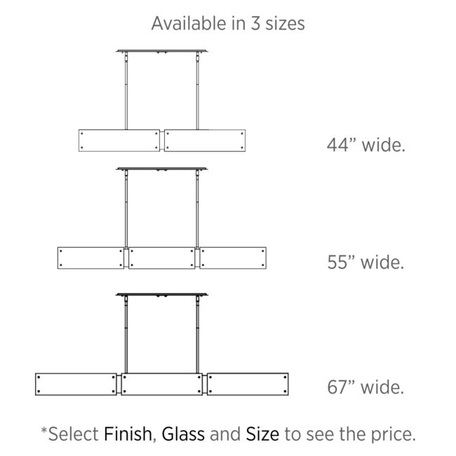 textured Glass Linear suspensions size explanation PLB0044-LS