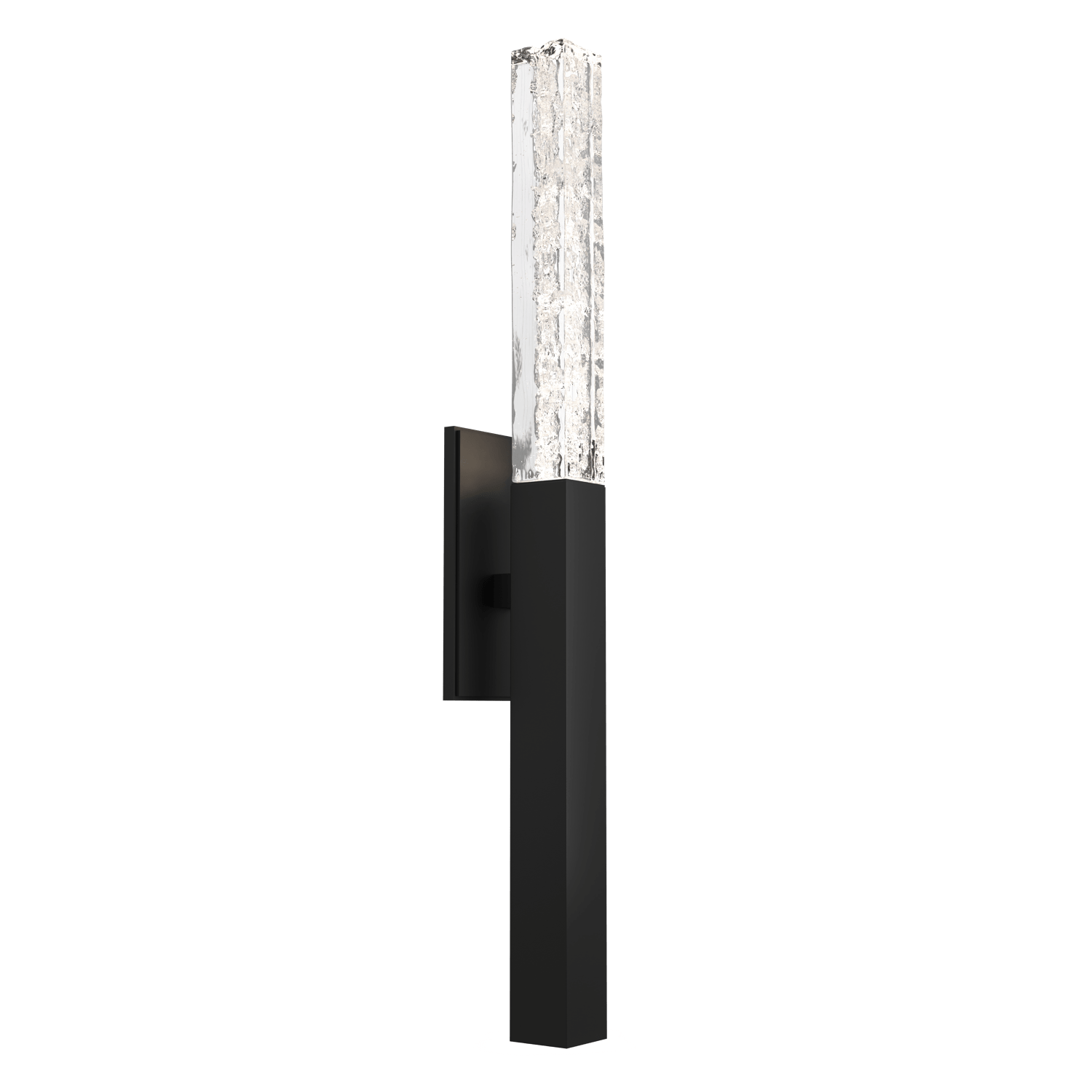 axis modern sconce featuring artisan cast glass and a matte black finish