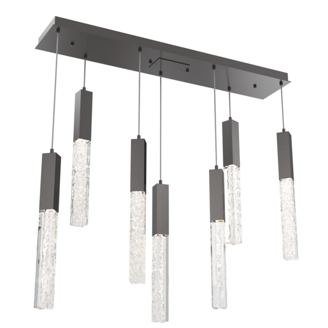 PLB0060-07-GP-GC-Hammerton-Studio-Axis-7-Light-Linear-Pendant-Chandelier-with-Graphite-finish-and-clear-cast-glass-and-LED-lamping