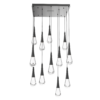CHB0078-12-MB-Hammerton-Studio-Raindrop-12-light-square-pendant-chandelier-with-matte-black-finish-and-clear-blown-glass-shades-and-LED-lamping
