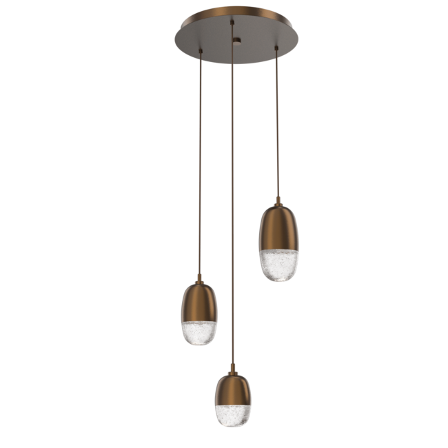 CHB0079-03-FB-Hammerton-Studio-Pebble-3-light-round-pendant-chandelier-with-flat-bronze-finish-and-clear-cast-glass-shades-and-LED-lamping