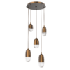 CHB0079-05-FB-Hammerton-Studio-Pebble-5-light-round-pendant-chandelier-with-flat-bronze-finish-and-clear-cast-glass-shades-and-LED-lamping