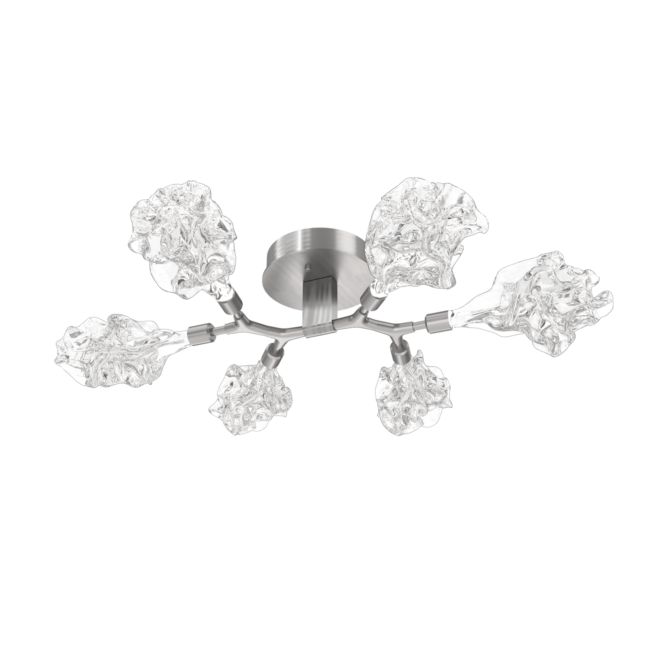 CLB0059-01-SN-Hammerton-Studio-Blossom-6-light-organic-flush-mount-light-with-satin-nickel-finish-and-clear-handblown-crystal-glass-shades-and-LED-lamping
