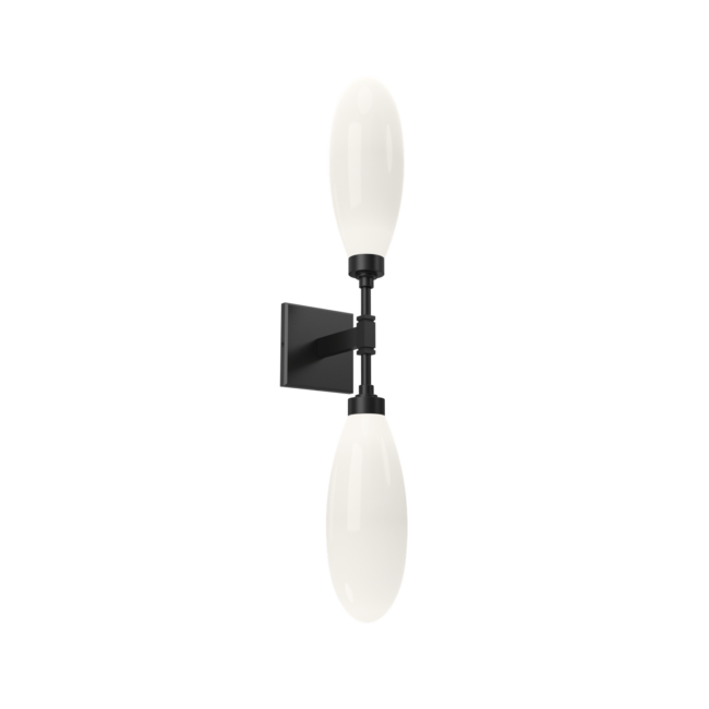 IDB0071-02-MB-WL-LL-Hammerton-Studio-Fiori-double-wall-sconce-with-matte-black-finish-and-opal-white-glass-shades-and-LED-lamping