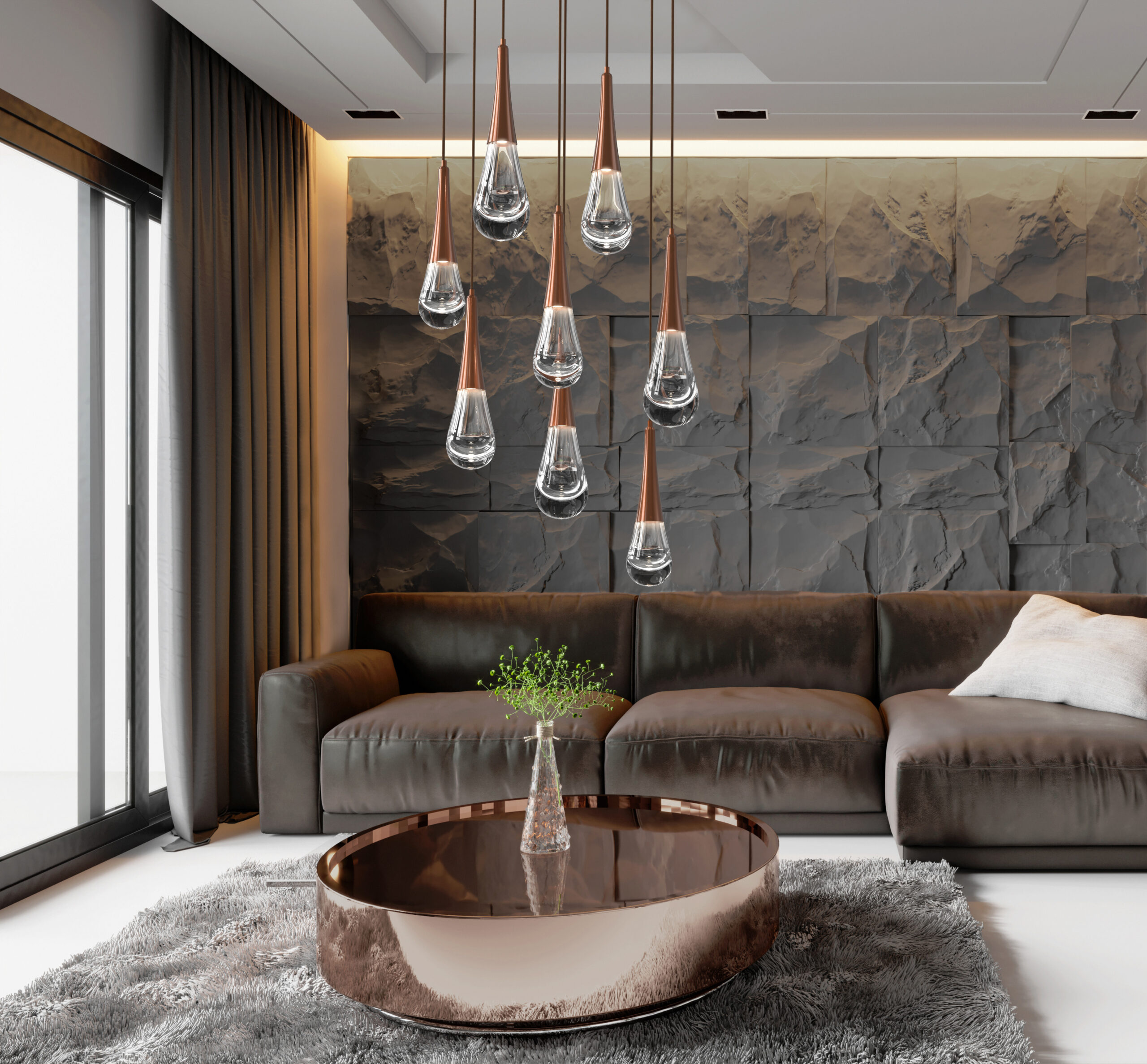 Raindrop Round Pendant Chandelier