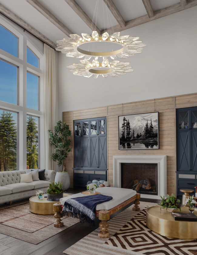 Rock Crystal Radial Ring Chandelier