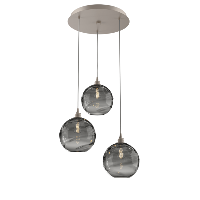 CHB0047-03-BS-OS-Hammerton-Studio-Optic-Blown-Glass-Terra-3-light-round-pendant-chandelier-with-metallic-beige-silver-finish-and-optic-smoke-blown-glass-shades-and-incandescent-lamping