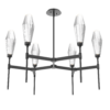 CHB0049-37-MB-RC-Hammerton-Studio-Aalto-37-inch-round-belvedere-chandelier-with-matte-black-finish-and-optic-ribbed-clear-glass-shades-and-LED-lamping