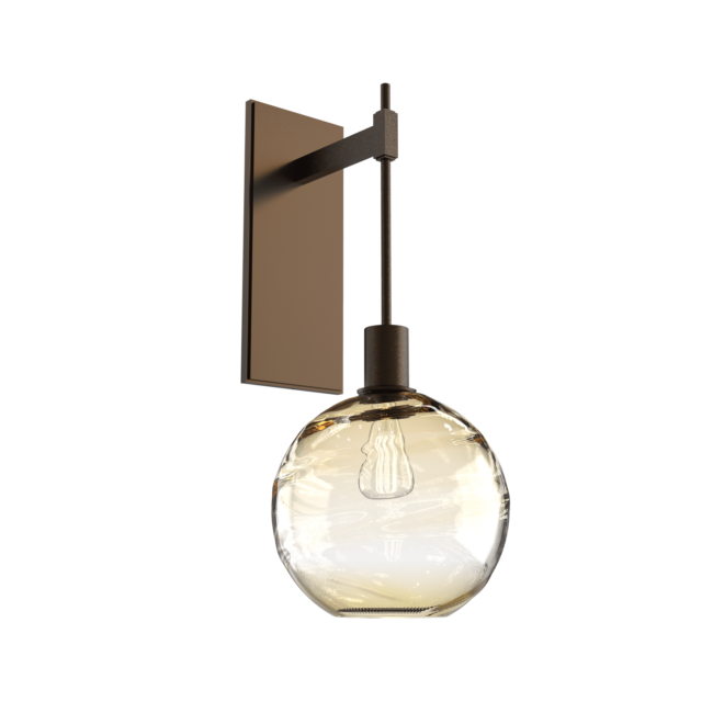 IDB0047-22-FB-OA-Hammerton-Studio-Optic-Blown-Glass-Terra-tempo-wall-sconce-with-flat-bronze-finish-and-optic-amber-blown-glass-shades-and-incandescent-lamping