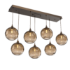 PLB0047-07-FB-OB-Hammerton-Studio-Optic-Blown-Glass-Terra-7-light-linear-pendant-chandelier-with-flat-bronze-finish-and-optic-bronze-blown-glass-shades-and-incandescent-lamping
